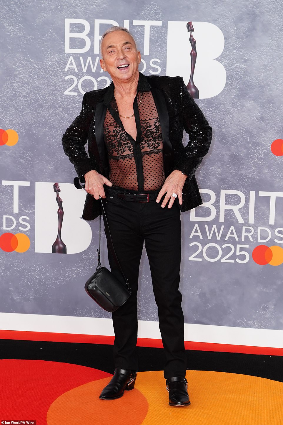 Bruno Tonioli, who KSI stood in for on the show while he filmed in the US, also stepped out on the red carpet, flaunting his muscular frame in a sheer shirt and black trousers