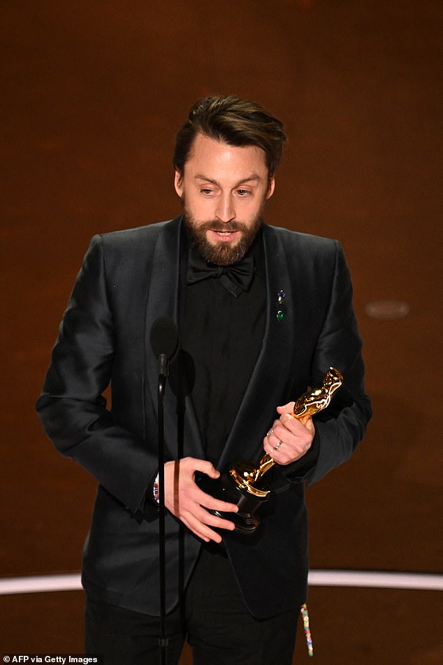 The 42-year-old actor took home Actor in a Supporting Role for his role in A Real Pain. He beat out an impressive field including: Yura Borisov — Anora, Edward Norton — A Complete Unknown, Guy Pearce — The Brutalist, and his Succession co-star Jeremy Strong — The Apprentice