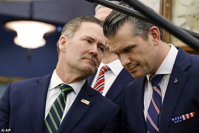 US National Security Adviser Mike Waltz (left) and US Defence Secretary Pete Hegseth