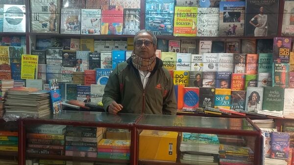 S. Rahman at his bookstore in Mirza Ghalib Street.