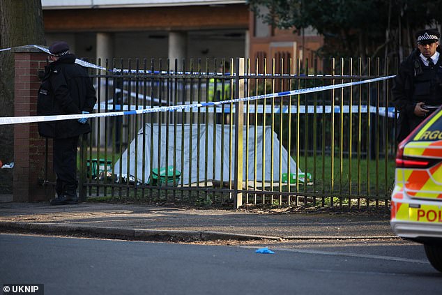 A crime scene and cordon remains in place at the scene while emergency services continue their enquiries