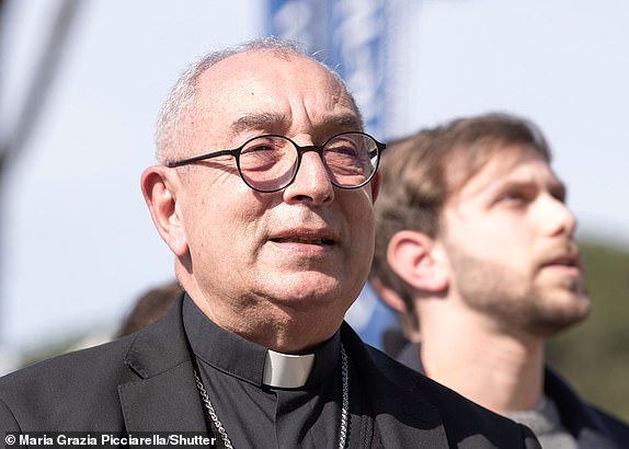 Editorial use only Mandatory Credit: Photo by Maria Grazia Picciarella/Shutterstock (15165817m) Cardinal Angelo de Donatis prays outside the Gemelli hospital where Pope Francis is hospitalized for pneumonia Pope Francis is hospitalized for pneumonia, Rome, Italy - 23 Feb 2025