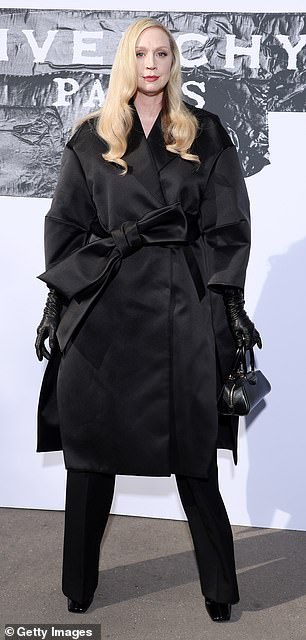 Game Of Thrones actress Gwendoline made sure to turn heads as she stuck to the all-black theme in a silky oversized trench coat, complete with a large bow detail