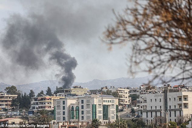 Smoke rises as search and sweep operations are being expanded to track down remnants of the deposed Bashar al-Assad regime after recent security tensions in the coastal region, where ousted regime elements attacked security patrols and checkpoints, resulting in casualties