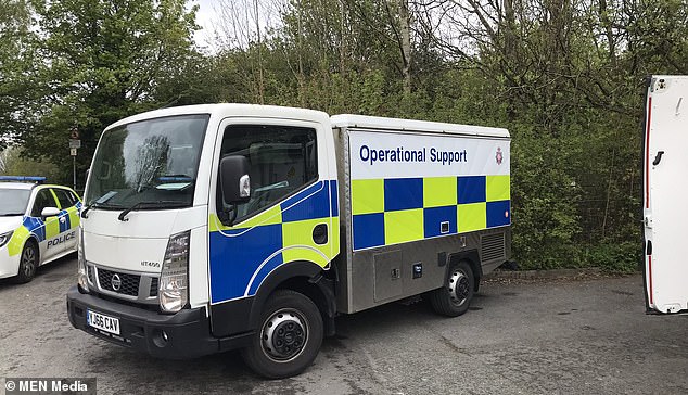 Pictured: North West's Underwater Search and Marine Unit operating in Blackleach Country Park Reservoir in search of remains