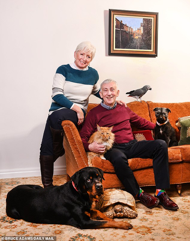 Speaker of the House of Commons Sir Lindsay Hoyle with his wife Lady Catherine with their pets