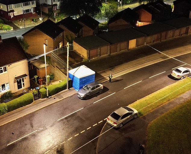 The scene in Leeds, West Yorkshire, after Mr Kondor was found fighting for his life