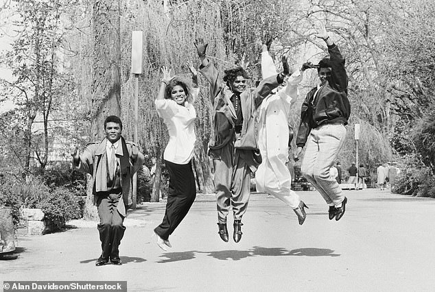 Five Star band members, the Pearson siblings take part in a photoshoot in May 1986