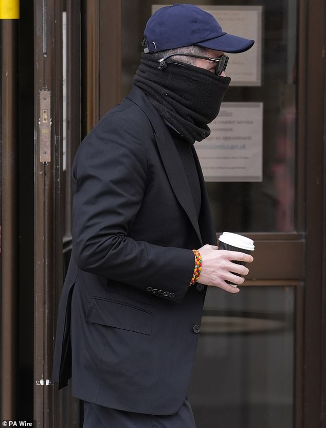 Hatton Garden jeweller Bora Guccuk, 41, who had been accused of intending to buy the toilet, was acquitted. He is pictured outside Oxford Crown Court on February 25