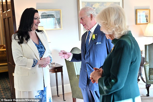 The royal coupled smiled during their visit to Hillsborough Castle