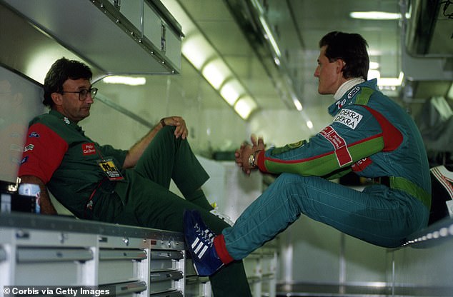 Jordan gave seven-time world champion Michael Schumacher (right) his breakthrough at the Belgian Grand Prix in 1991