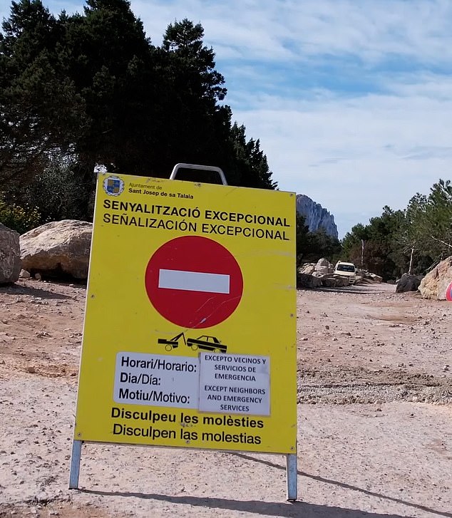 Visitors to Spain's party paradise Ibiza last month were left disappointed after a popular viewing point was dramatically blocked off with boulders