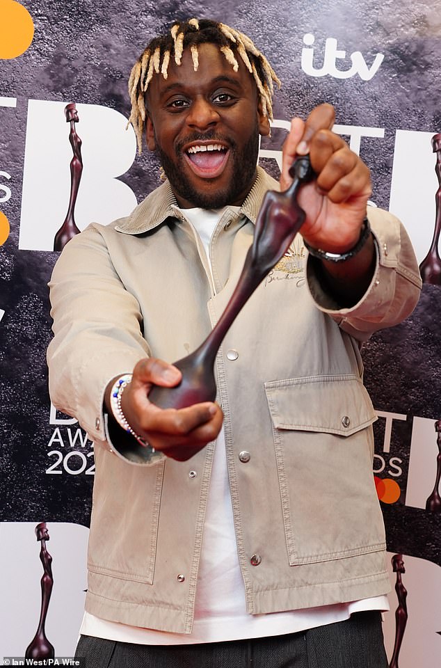 Myles Smith after winning the Rising Star award during The BRIT Awards 2025 at London's O2 Arena