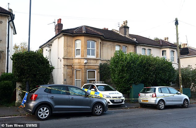 Pictures of the crime scene at Cromwell Road following the murder on 20 October 2024