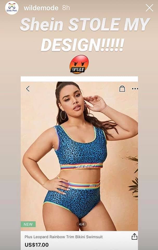 She posted this on Instagram after realising Shein had started selling £4 knock-offs of her set complete with a logo based on her grandfather's signature