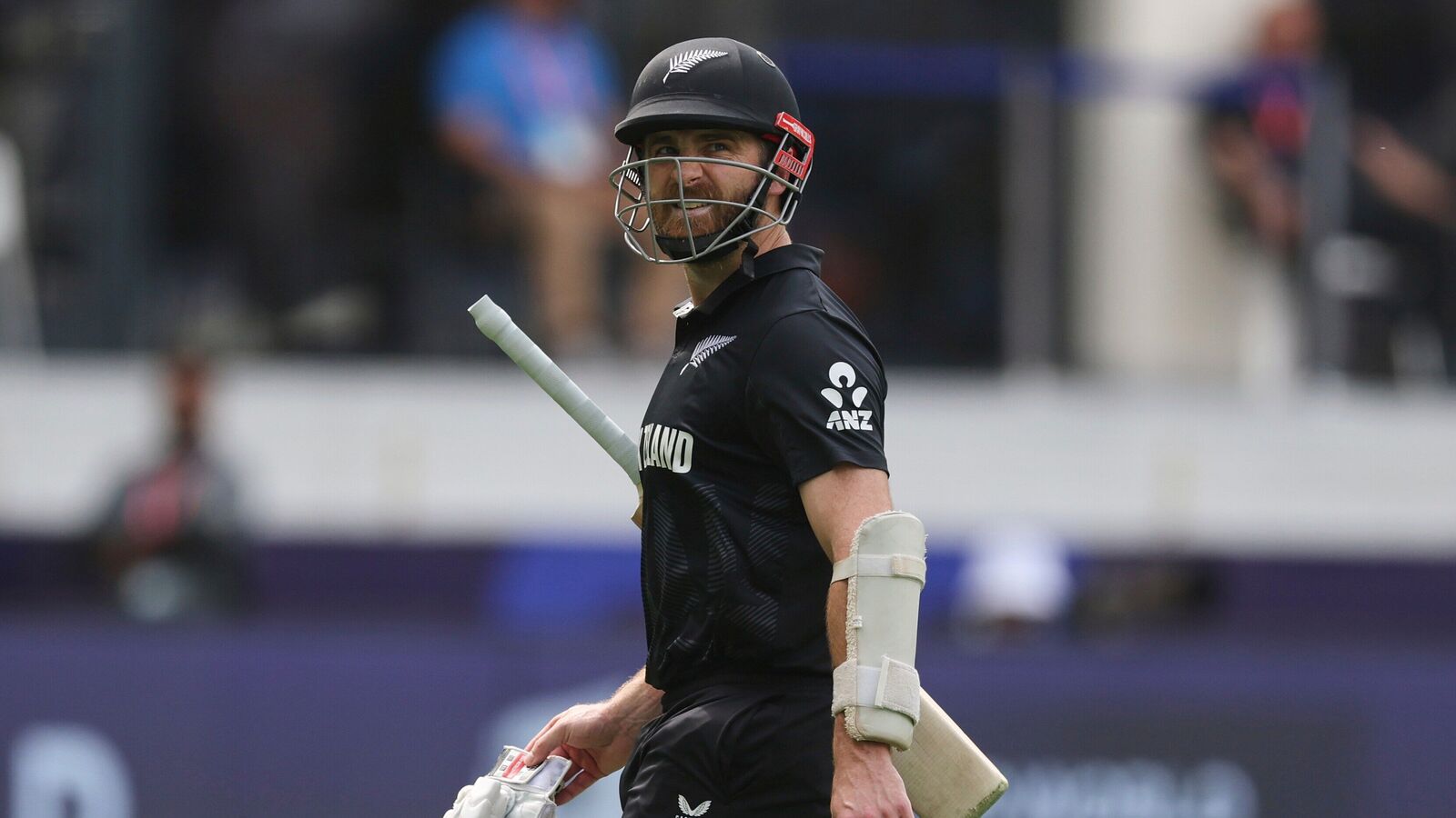 New Zealand's Kane Williamson reacts as he walks off the field against India in ICC Champions Trophy 2025 final in Dubai. 