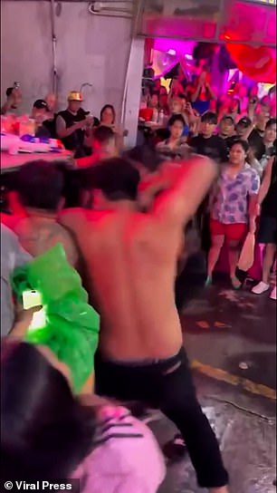 A number of onlookers jumped in to attack the man