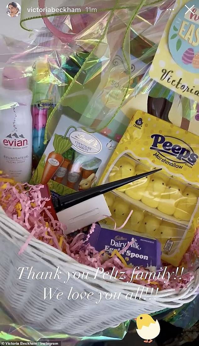 The Easter hamper Claudia sent to Victoria after they met during the spring of 2021