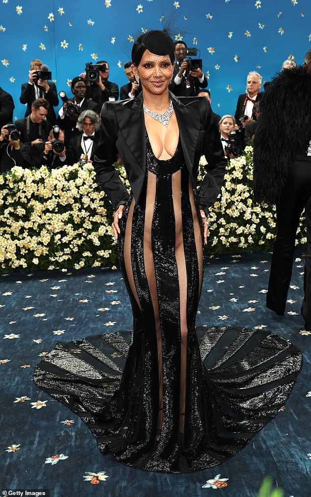 The look was a far cry from the cleavage-baring ensemble she wore while gracing the star-studded red carpet at the Met Gala last week