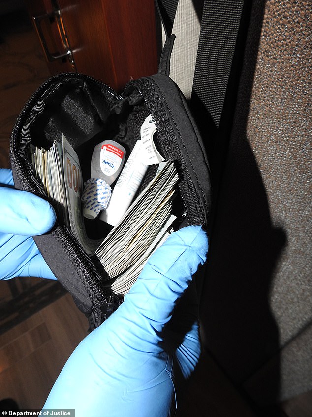 Other images showed stacks of cash in the disgraced rap mogul's wallet