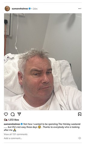 Eamonn has been open about his ongoing health battle on social media