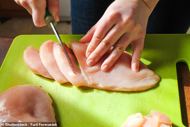 You may be safer opting for a wooden cutting board over a plastic one, a 2023 study suggested (Stock image)