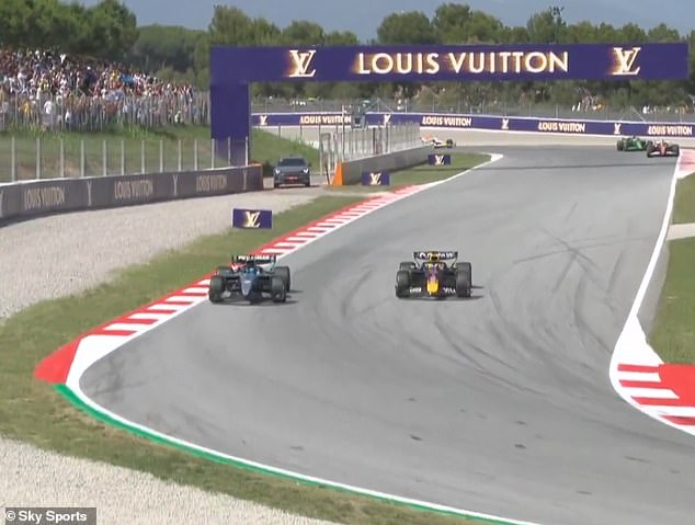 But Verstappen later appeared to comply, only to then brake late and lock up his front-right tyre, making contact with his rival as he attempted to pass him on the outside of a bend