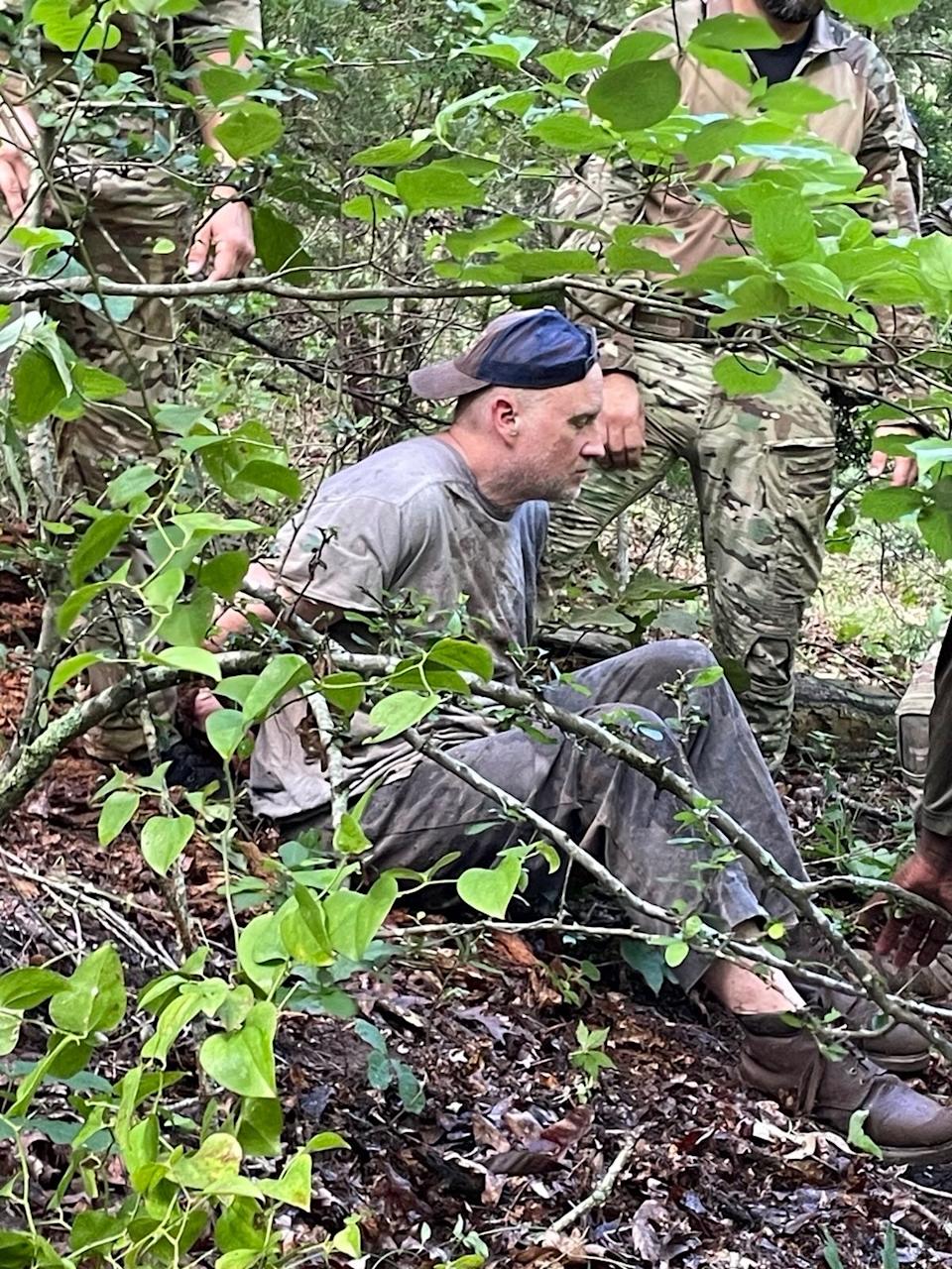 Authorities capture Arkansas prison escapee Grant Hardin near Moccasin Creek in Izard County on June 6. Hardin, 56, was serving time for rape and murder.