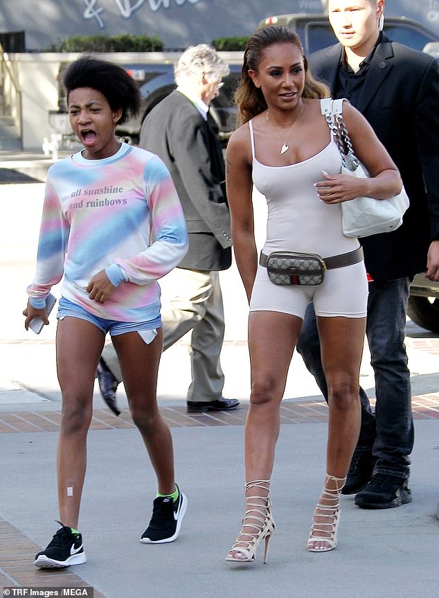Angel is seen here with her mum Mel arriving at America's Got Talent when she was 11