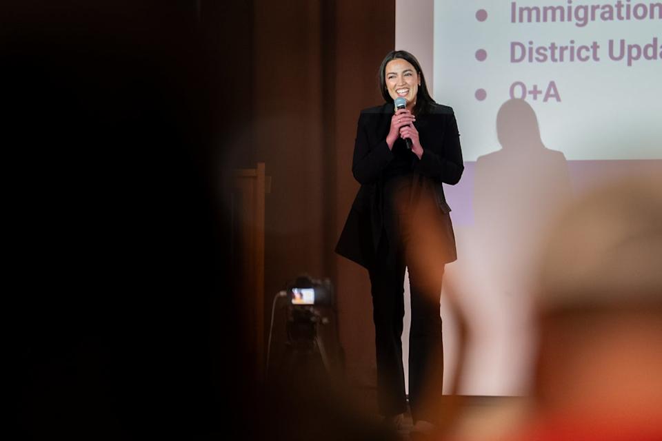 Social media users slammed Loomer for ‘body shaming’ AOC. (Getty Images)