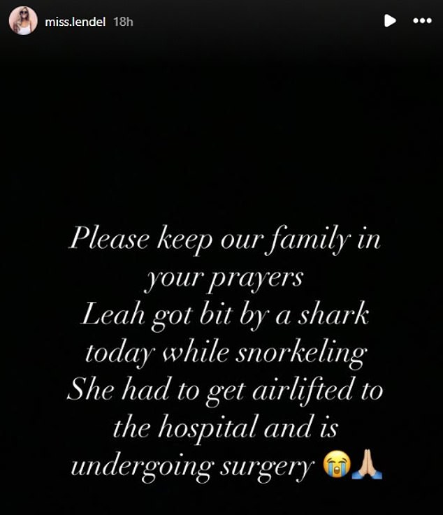 Her mother, Nadia Lendel, an Instagram blogger with just under 100 thousand followers, posted an update to her supporters just after the attack