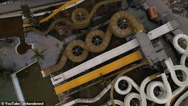 Now a group of urban explorers have headed back to the park and discovered a creepy site, with the attraction's rides and slides still up, but barely a soul around