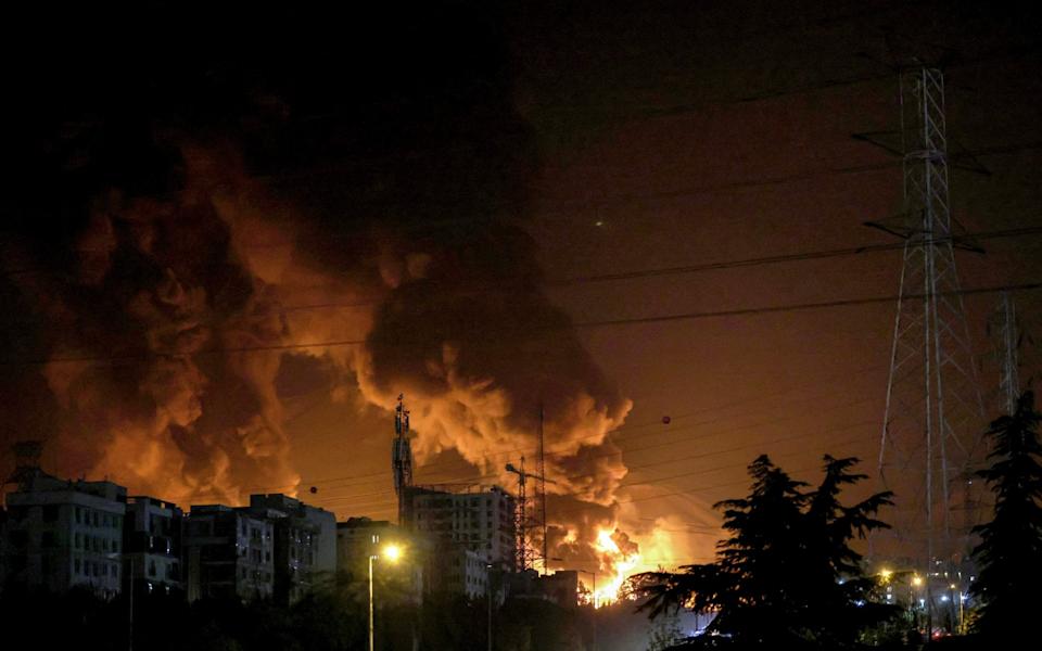 Fire in Tehran after Israeli missile strike