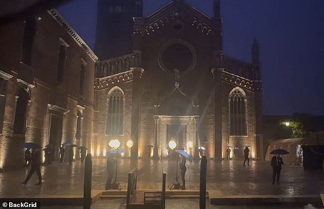The lavish event held at the Madonna dell Orto cloisters marked the start of the billionaire couple's lavish three-day wedding in Venice, Italy, which will come to a close on Saturday