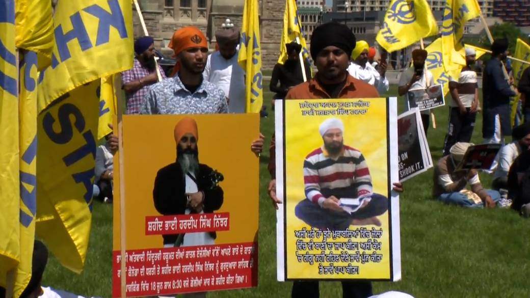 Click to play video: 'Protest held on Parliament Hill against Modi attending G7 summit'