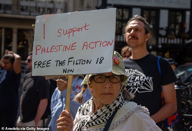 Crowds gathered to show support to the group which will be now branded a 'terror group'