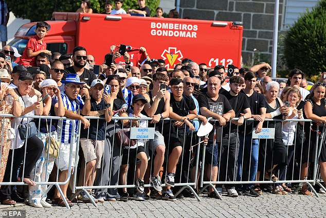 Fans attended the funeral of late Portugal's player Diogo Jota and his brother Andre Silva, in Gondomar