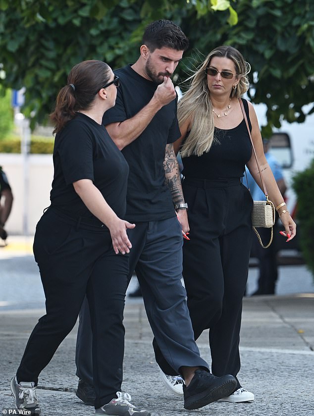 Portugal midfielder Ruben Neves arriving at the funeral of Diogo Jota and Andre Silva in the town of Gondomar
