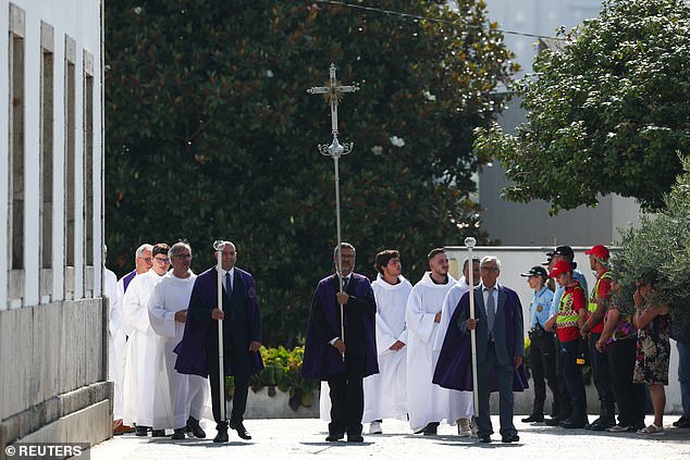 People took part in a funeral procession of Portuguese footballers and brothers Diogo Jota and Andre Silva in Gondomar