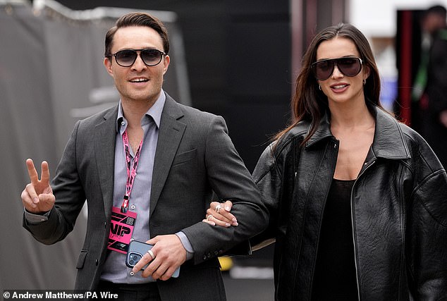 Westwick greeted onlookers with a peace sign as he made his way into the venue