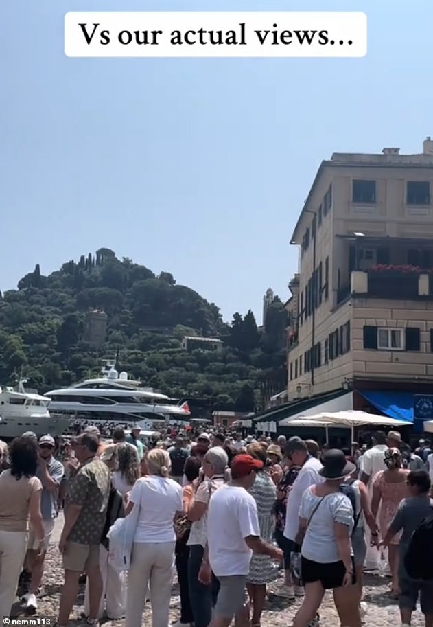 Pictured: The overcrowded reality of Portofino