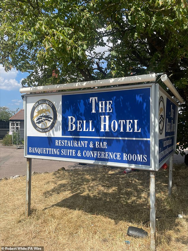 The protests are taking place outside The Bell Hotel in Epping, Essex, which boats a restaurant and bar as well as a banquetting suite and conference rooms