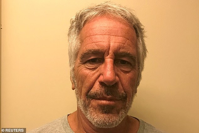 A bombshell report in the Wall Street Journal on Thursday claimed Trump wrote a 'bawdy' 50th birthday card to Epstein (pictured) which concluded: ‘Happy Birthday - and may every day be another wonderful secret'