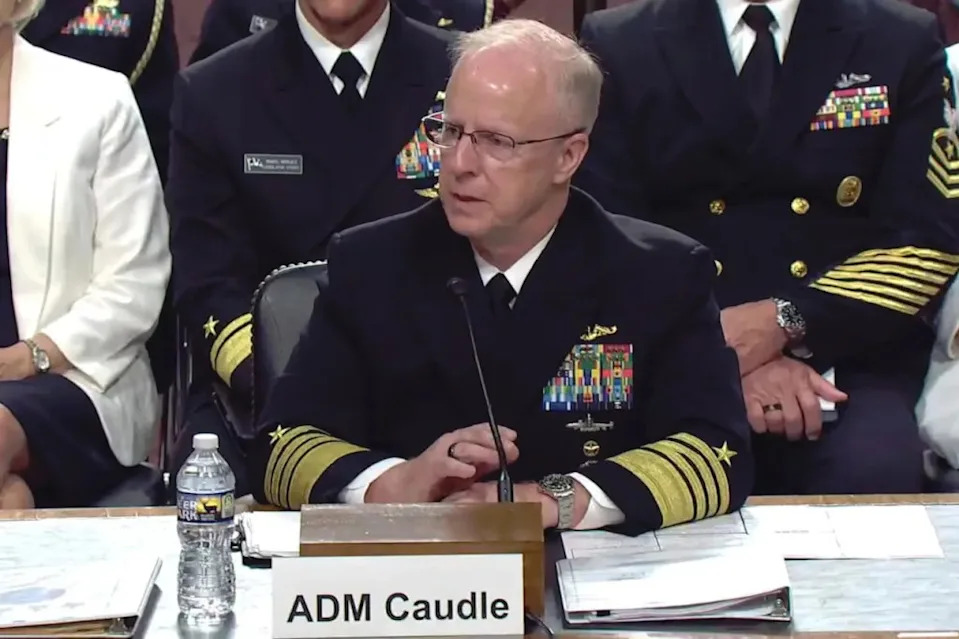 Adm. Daryl Caudle speaks at his confirmation hearing on July 24, 2025. <em>U.S. Department of Defense</em>