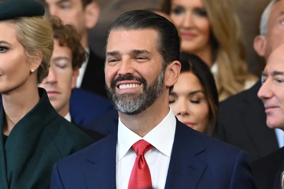 Donald Trump Jr is known for posting tongue-in-cheek memes to troll his father’s political enemies (Getty)