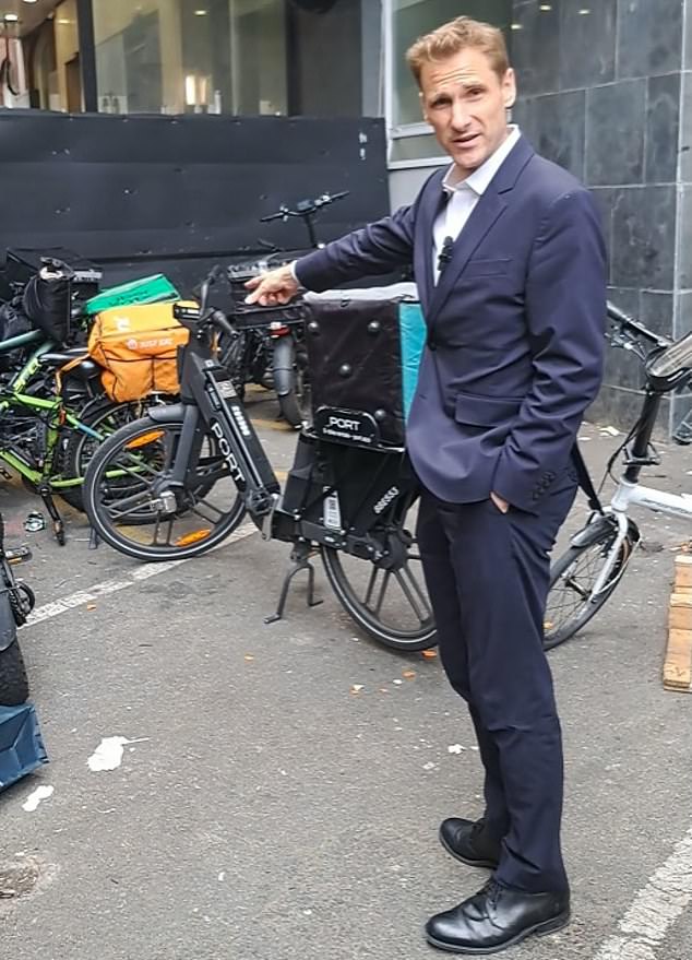 Shadow Home Secretary Chris Philp found fast food delivery bicycles outside a central London asylum hotel last month