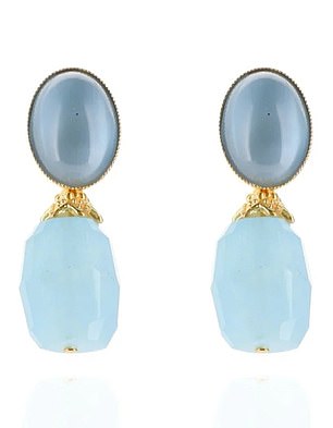The £285 Zara Luna aquamarine earrings were designed especially for Zara Tindall