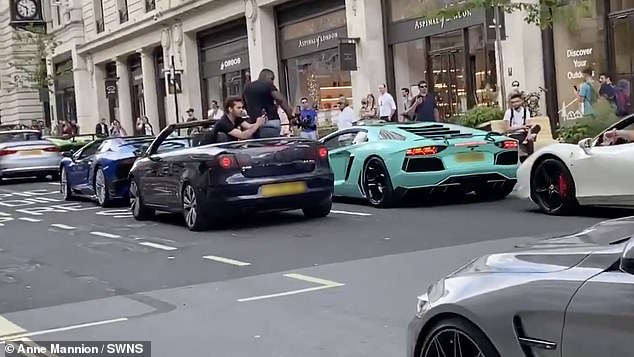 A fleet of expensive luxury sports cars were seen in central London ahead of a meet last year