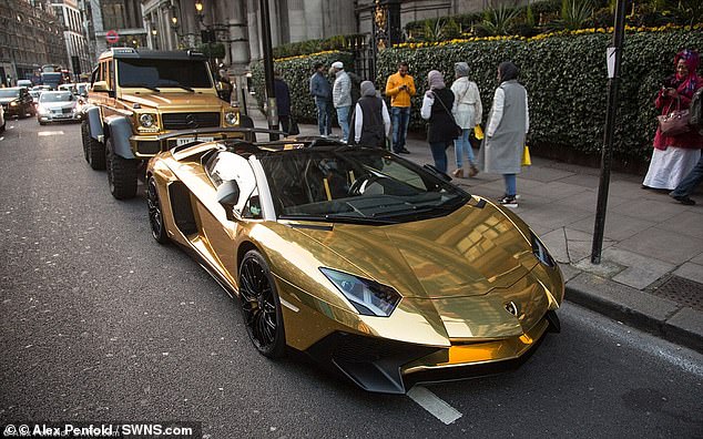 The Saudi's fleet of high-end gold sports cars are thought to be worth more than £1million