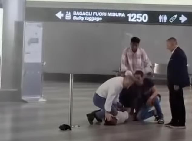 Staff managed to apprehend a suspect and pin them to the ground